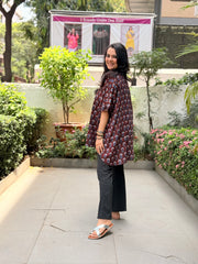 Meher Kaftan Shirt - Wine