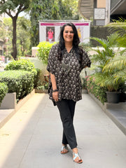 Meher Kaftan Shirt - Black
