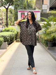Meher Kaftan Shirt - Black