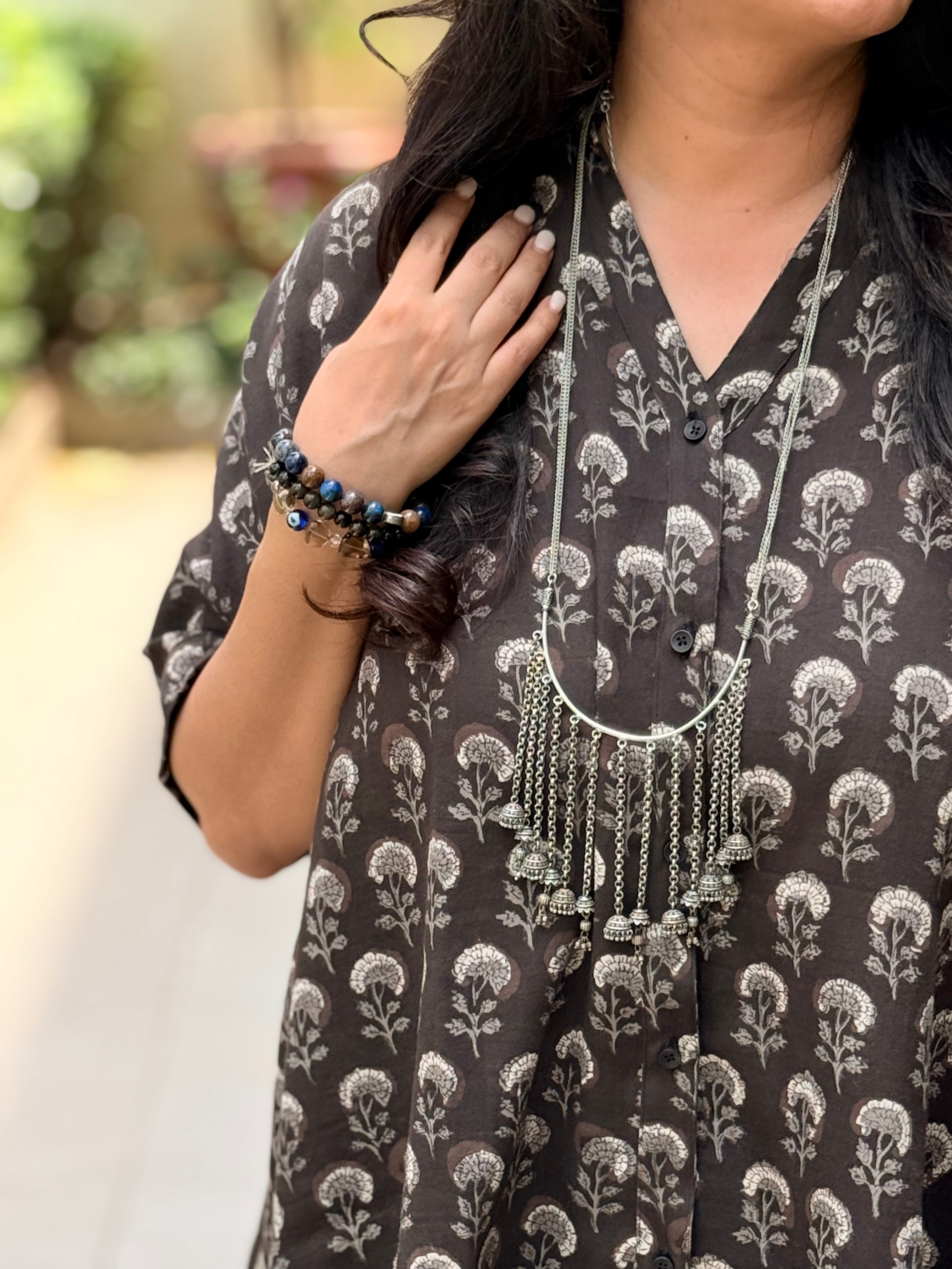 Meher Kaftan Shirt - Black