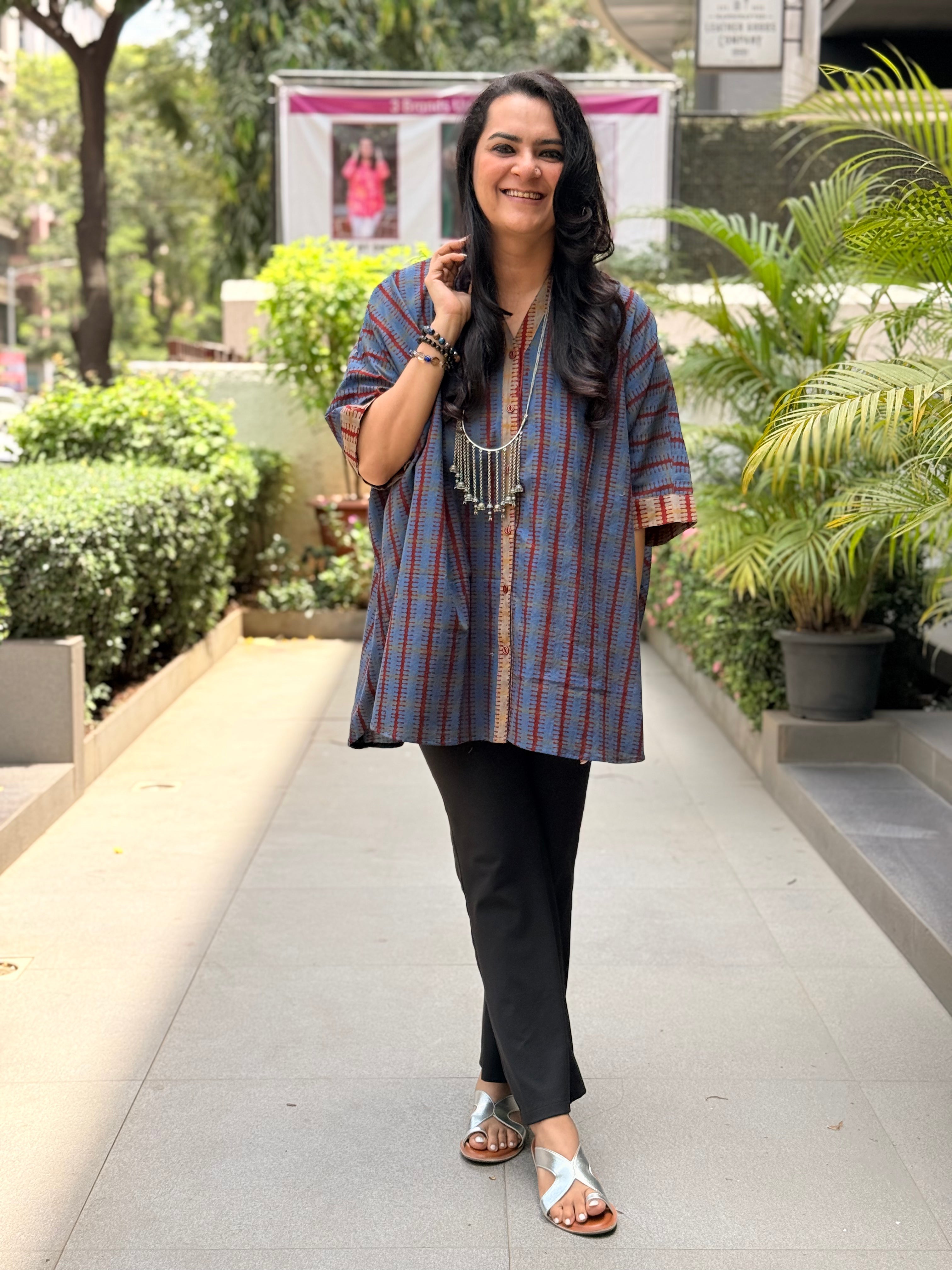Earthsong Kaftan Shirt - Blue