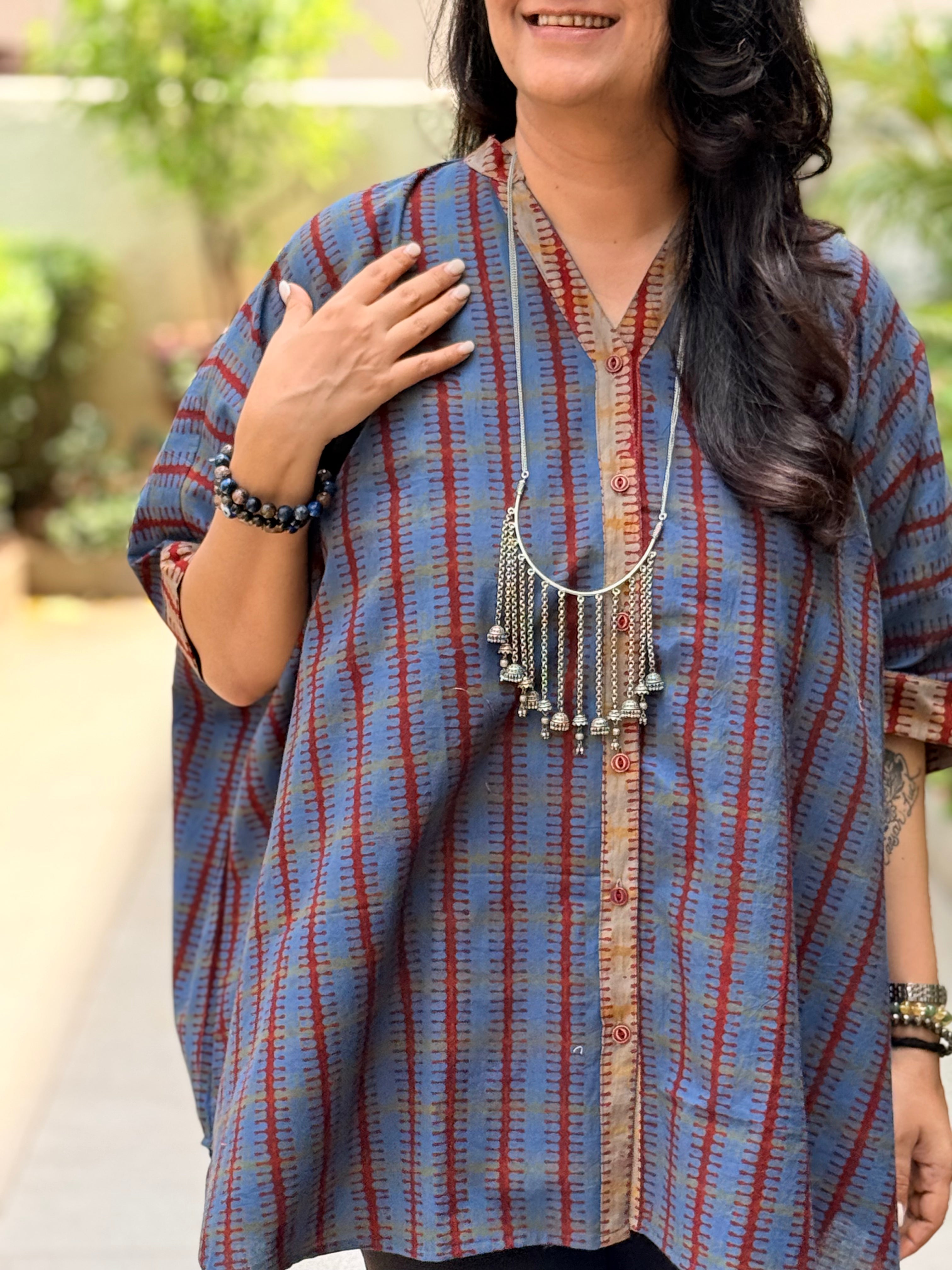 Earthsong Kaftan Shirt - Blue