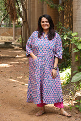 Tri-Flower Antifit Kaftan Kurta