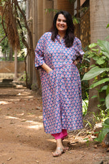 Tri-Flower Antifit Kaftan Kurta