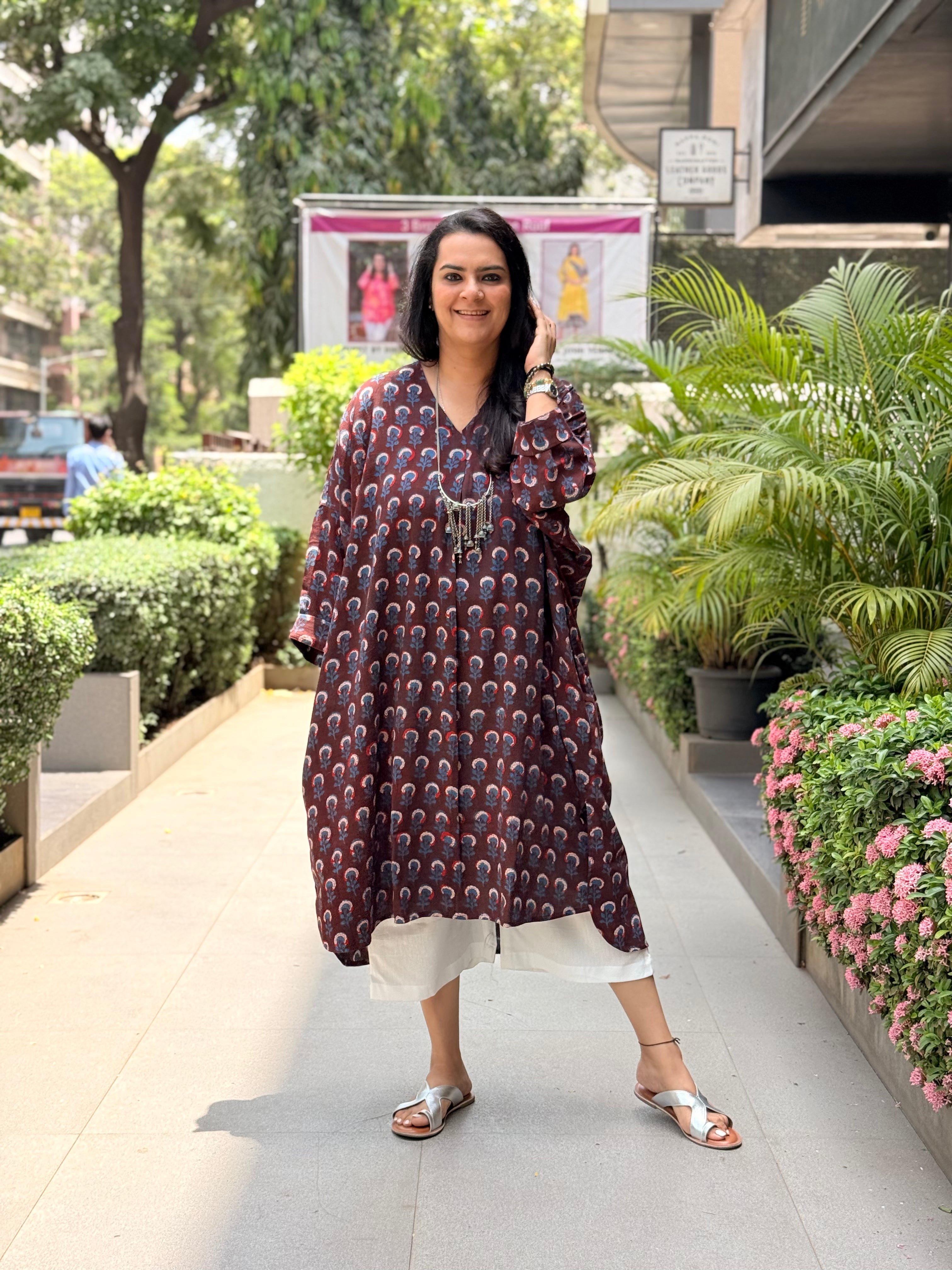 Meher Kaftan Kurta - Wine