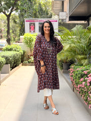 Meher Kaftan Kurta - Wine