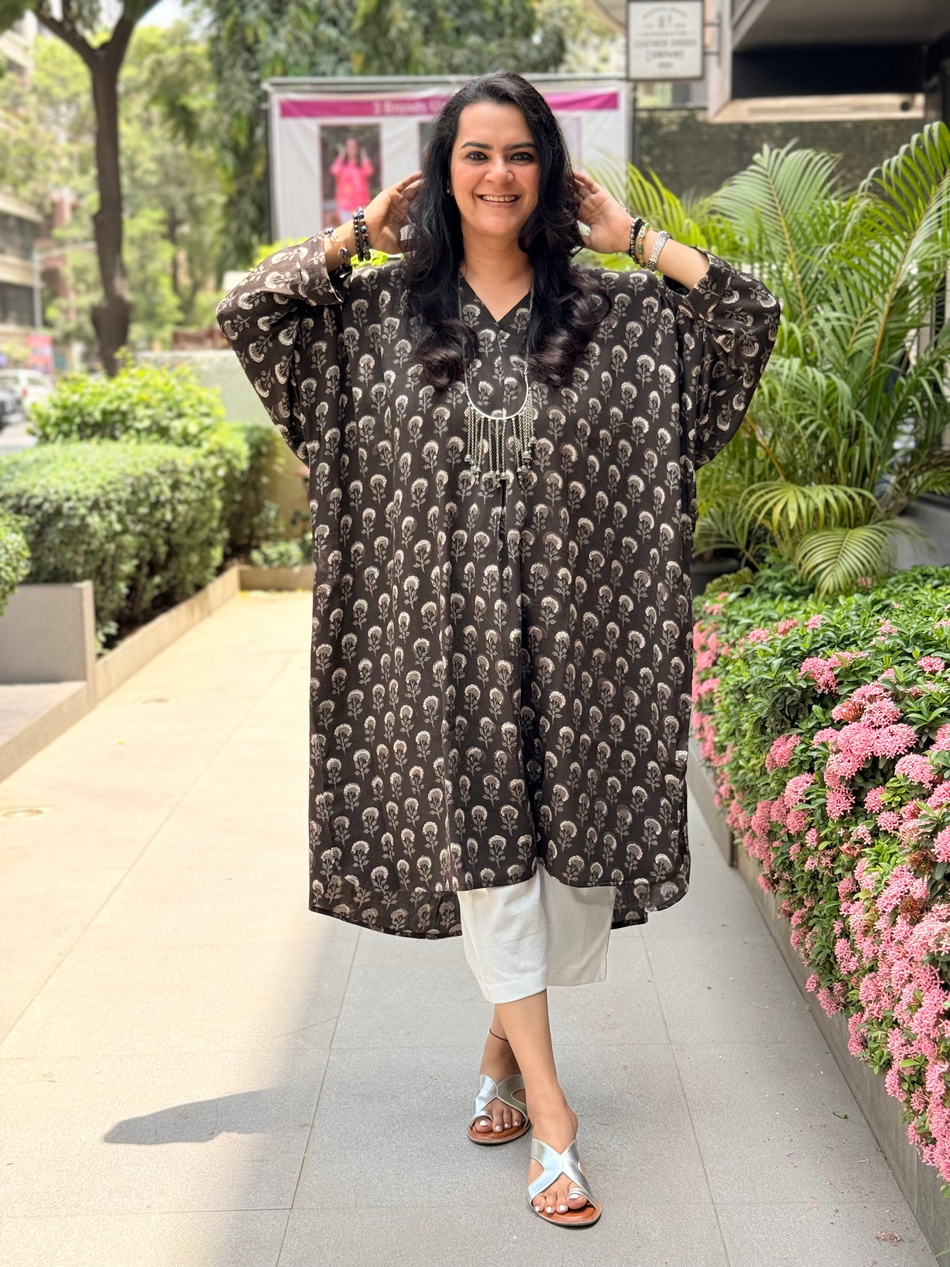 Meher Kaftan Kurta - Black