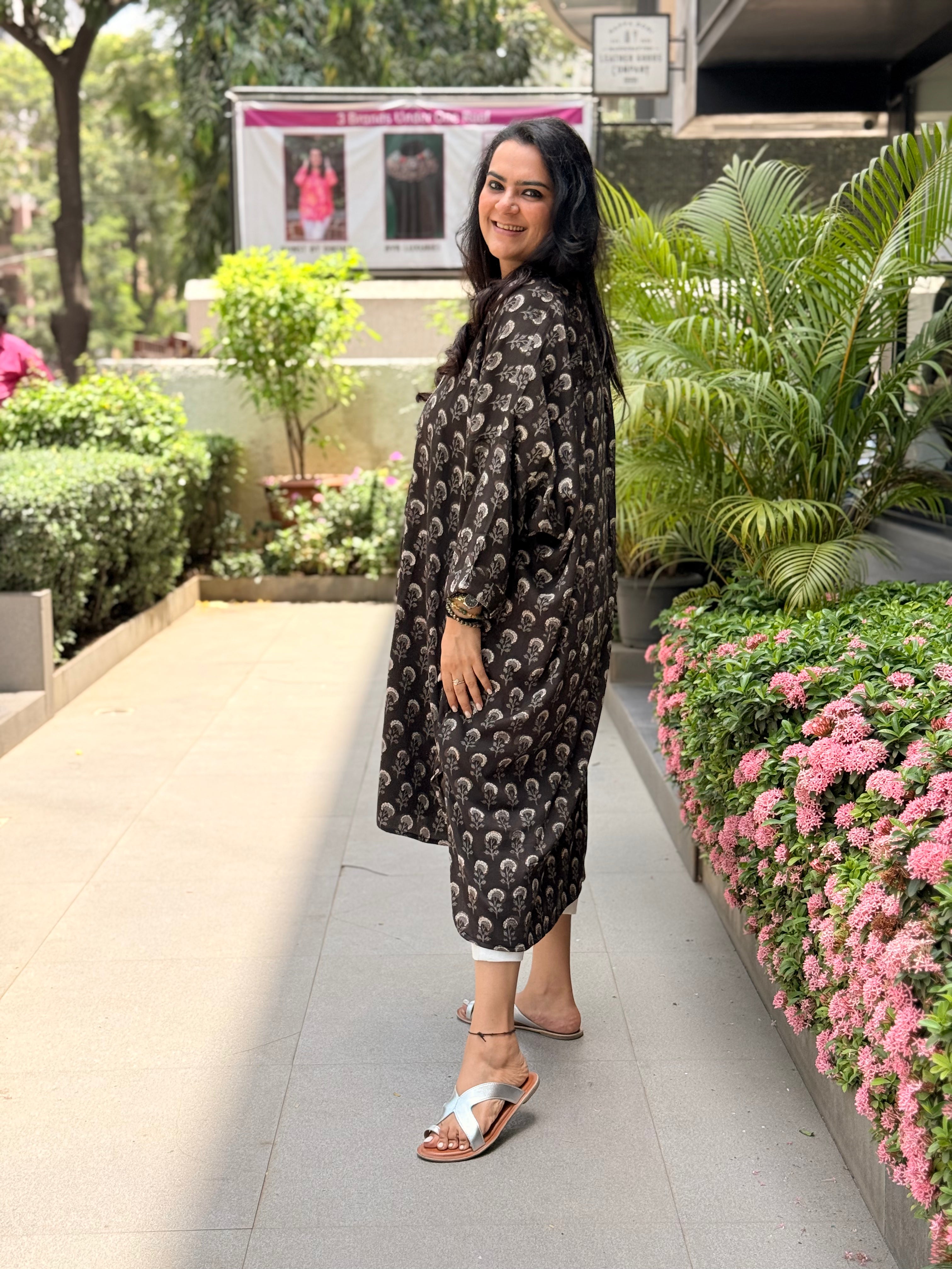 Meher Kaftan Kurta - Black