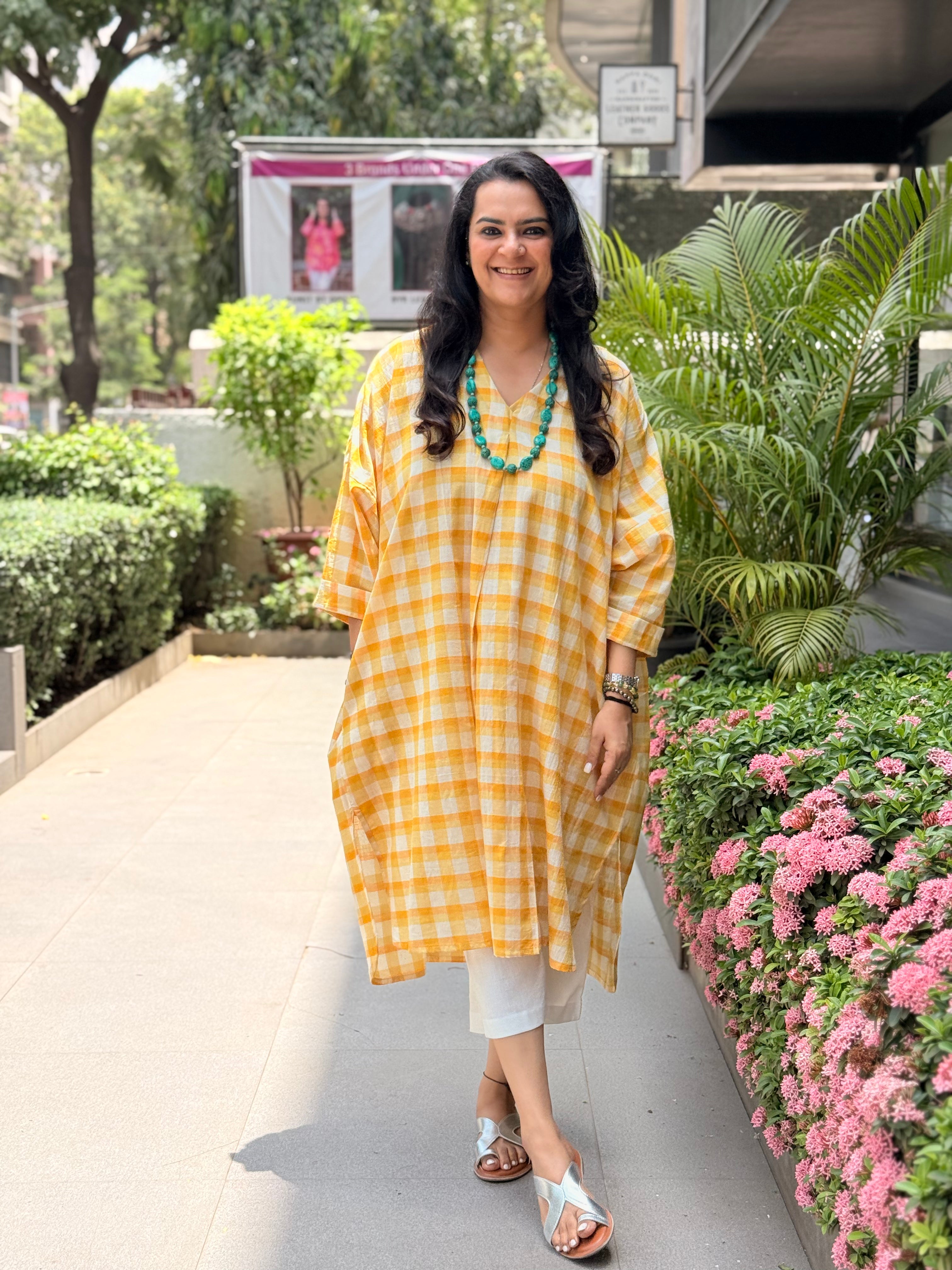 Saffron Breeze Kaftan Kurta
