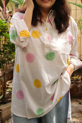 Polka Antifit High Low Shirt