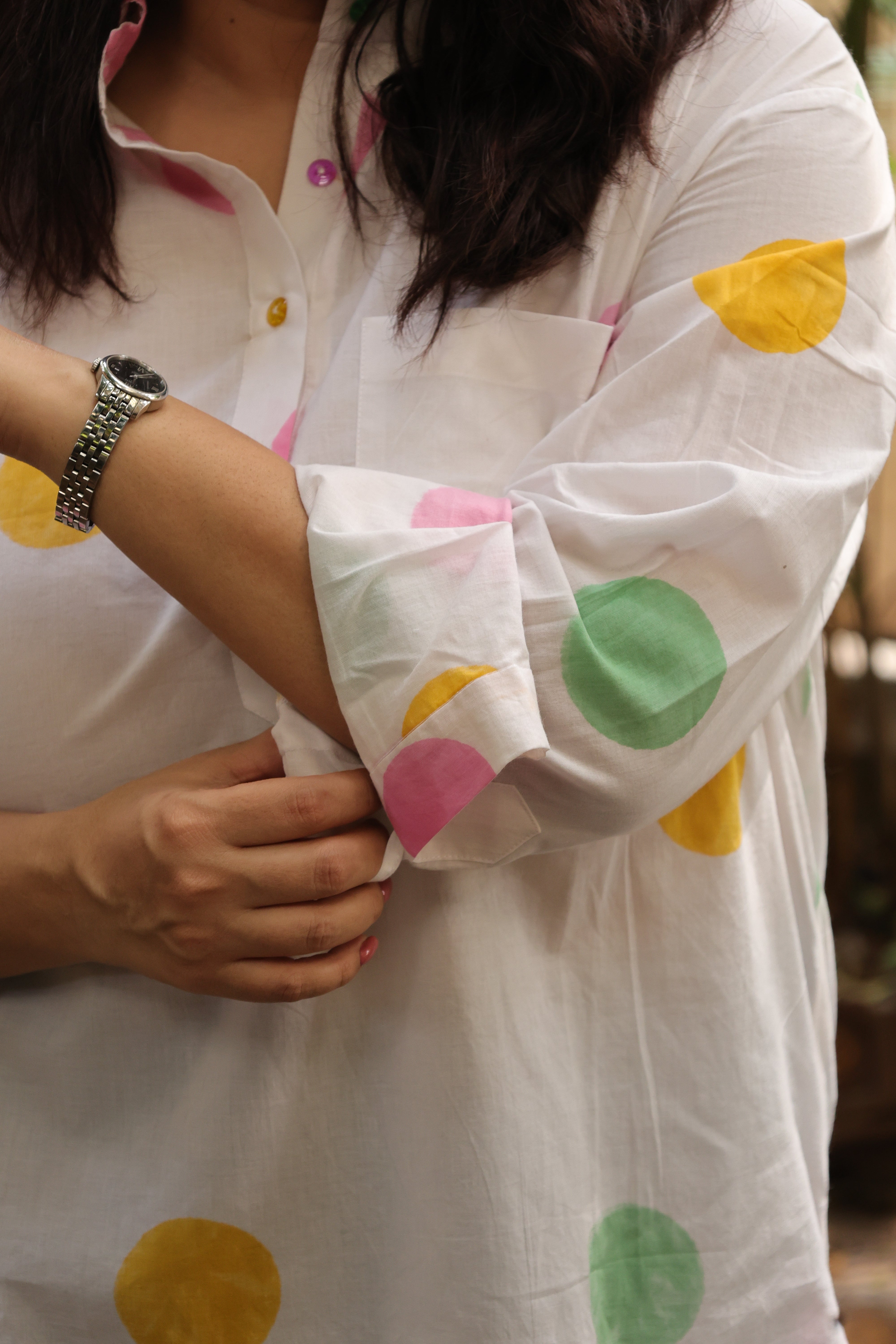 Polka Antifit High Low Shirt