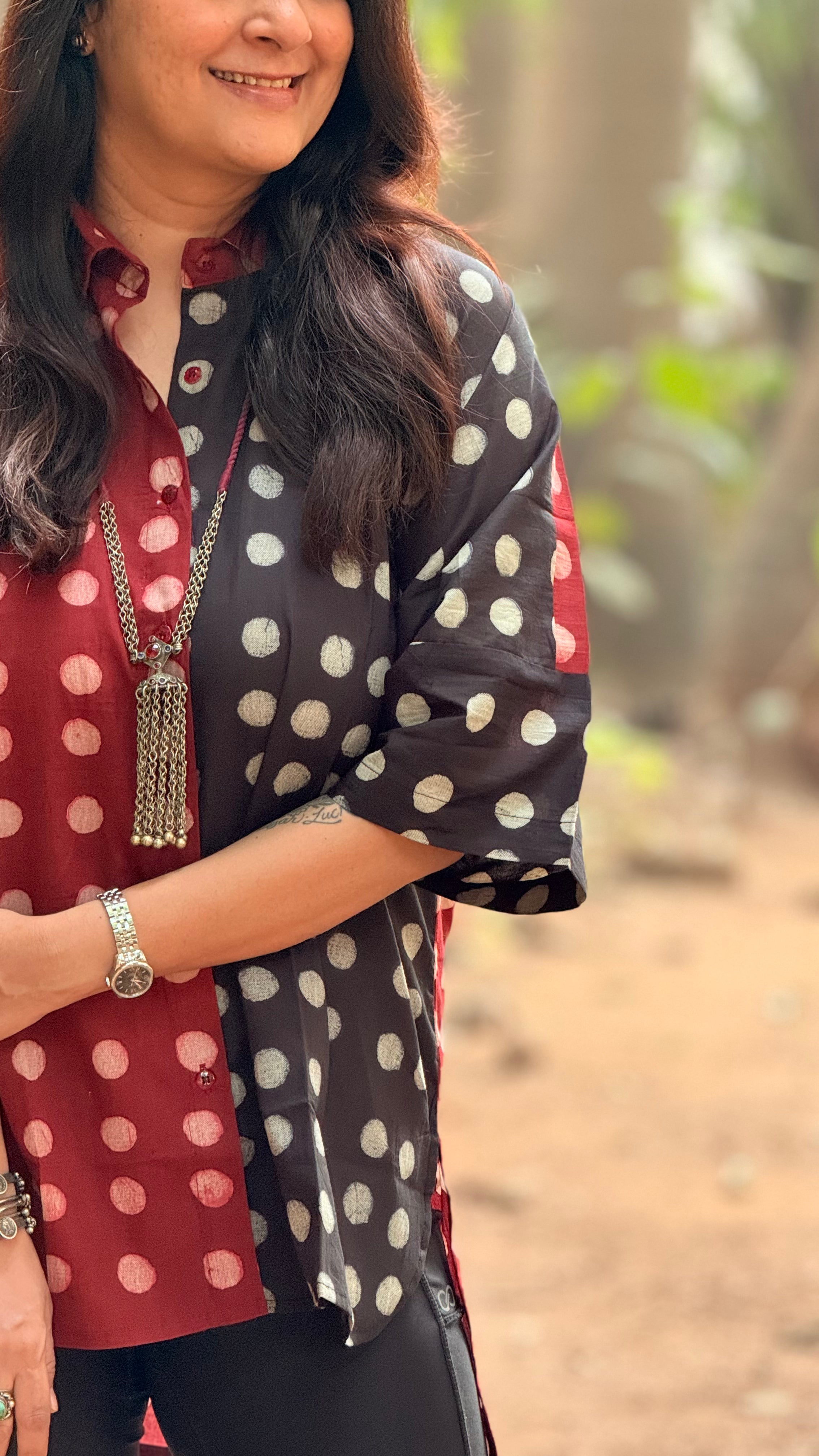 Dual Dot Antifit Shirt Red Black