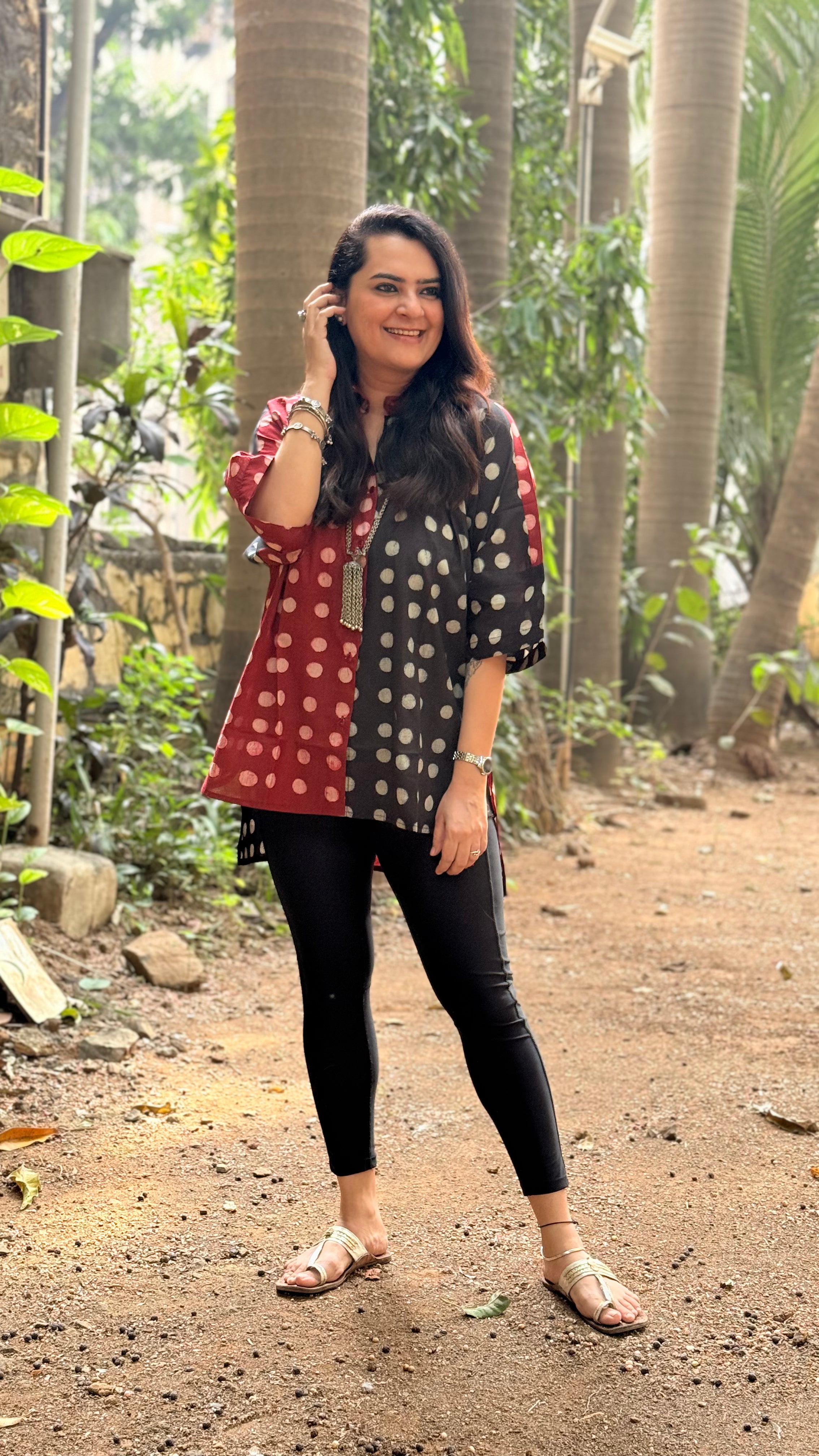 Dual Dot Antifit Shirt Red Black