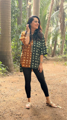 Dual Dot Antifit Shirt Mustard Green