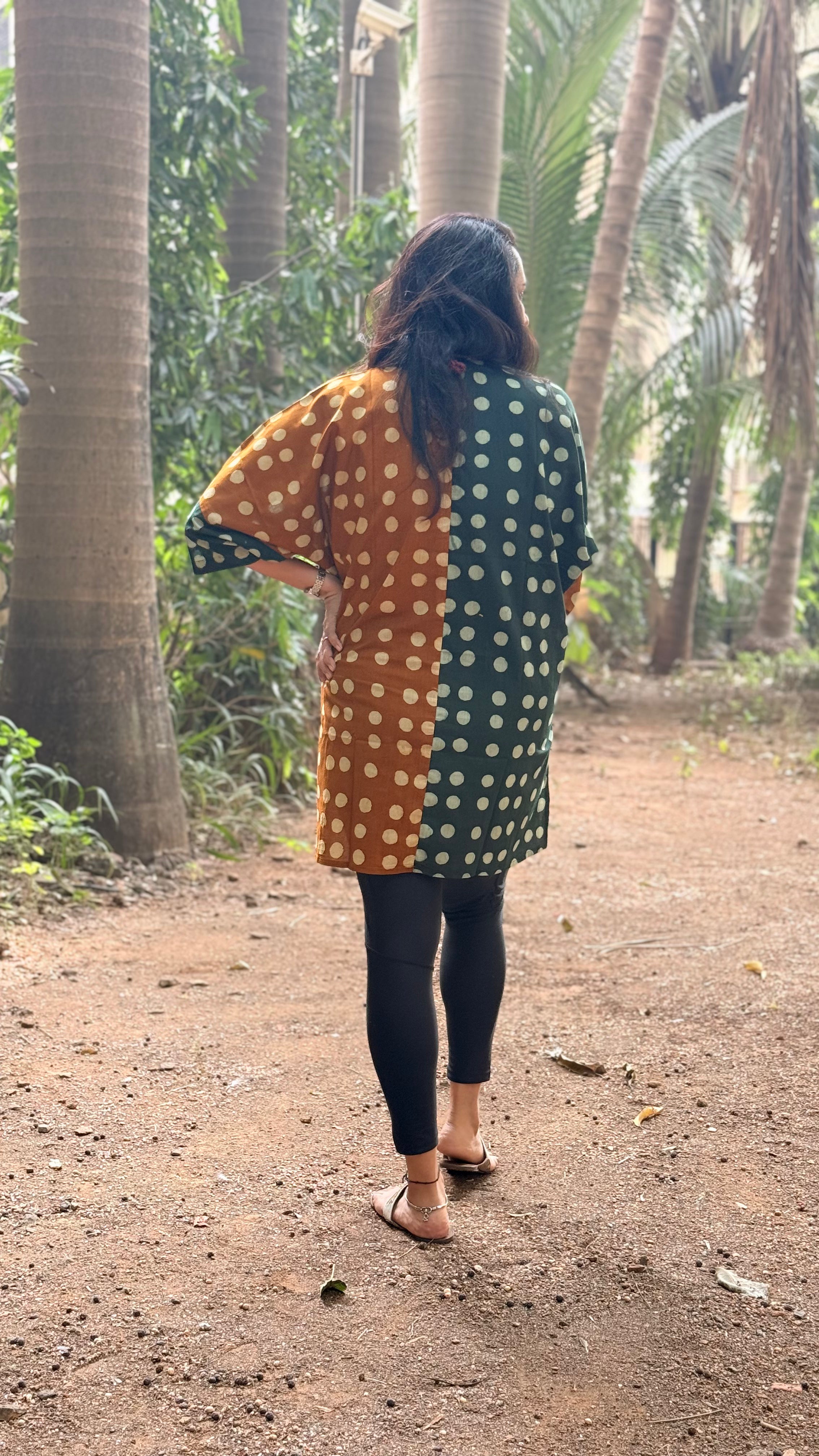 Dual Dot Antifit Shirt Mustard Green