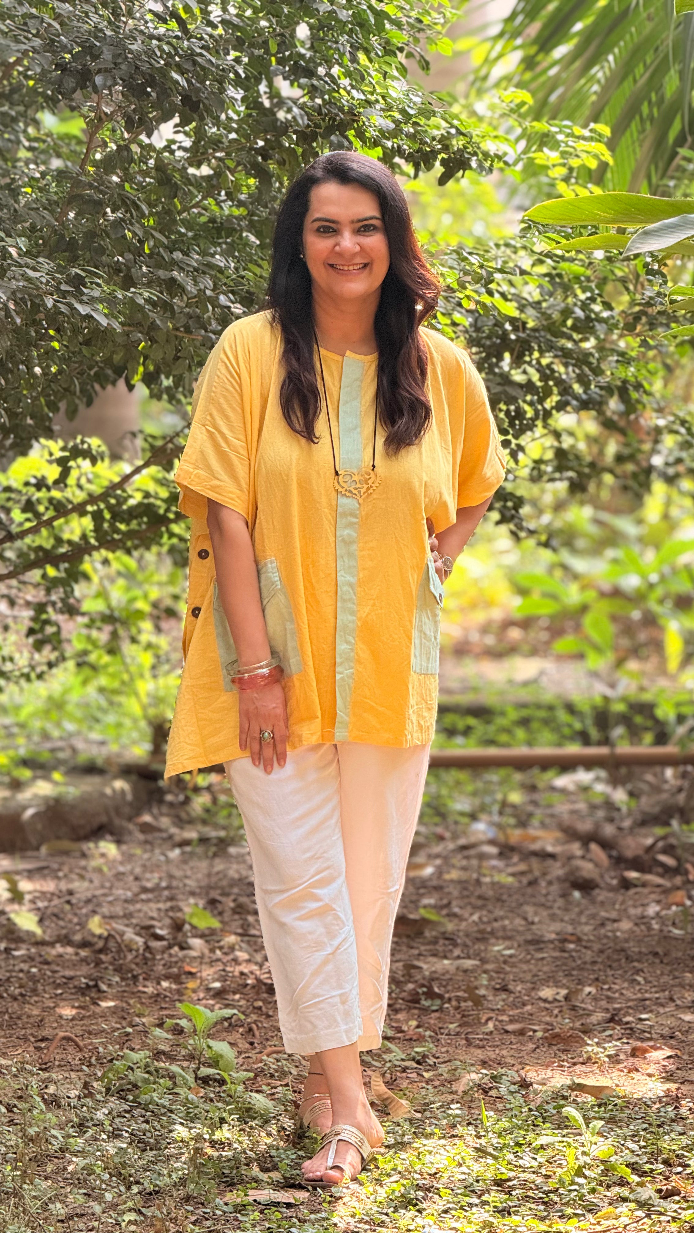 Pastel Drift Kaftan Shirt Yellow