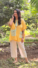 Pastel Drift Kaftan Shirt Yellow