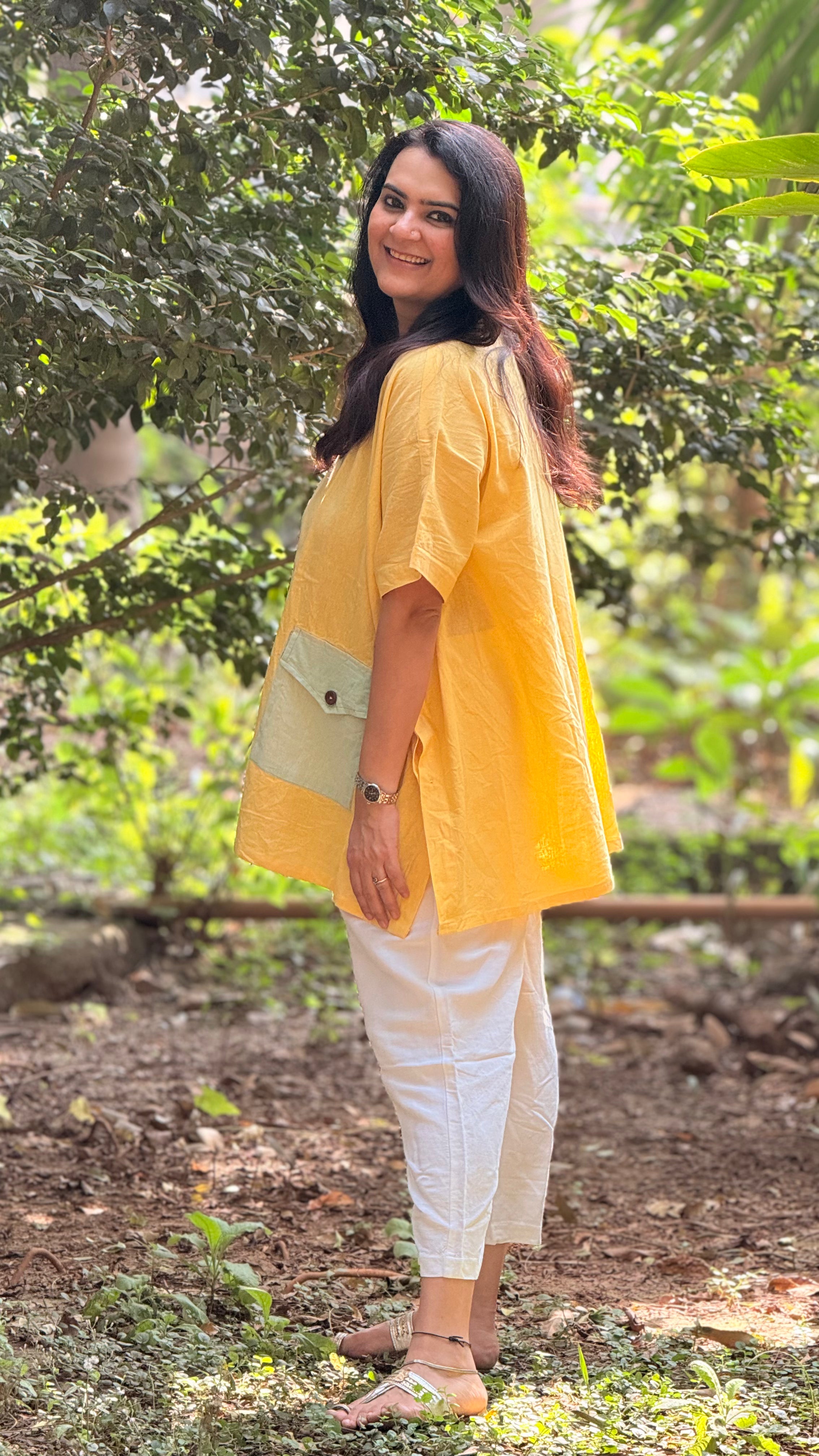 Pastel Drift Kaftan Shirt Yellow
