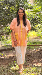 Pastel Drift Kaftan Shirt Peach