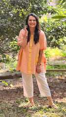 Pastel Drift Kaftan Shirt Peach