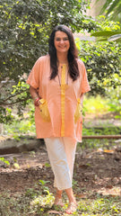 Pastel Drift Kaftan Shirt Peach