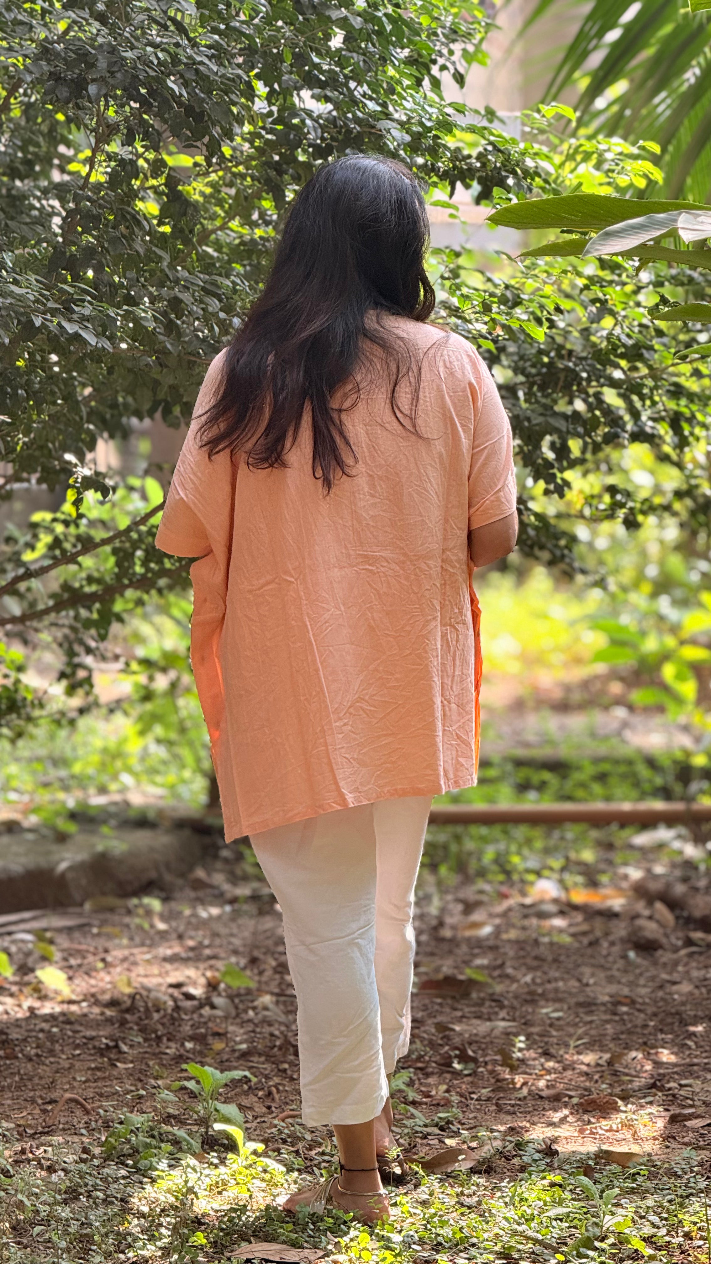 Pastel Drift Kaftan Shirt Peach
