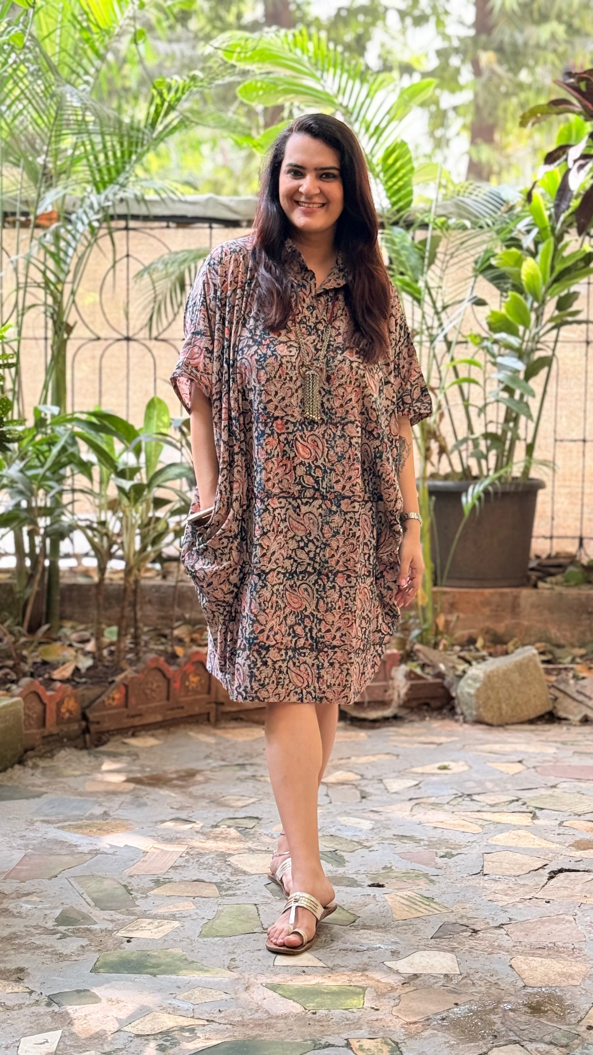 Kalamkari Cowl Dress