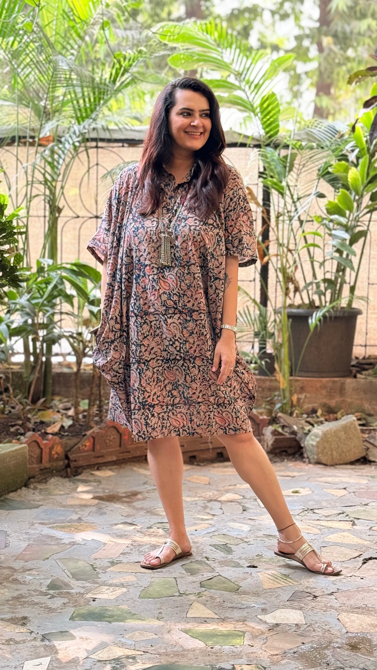 Kalamkari Cowl Dress