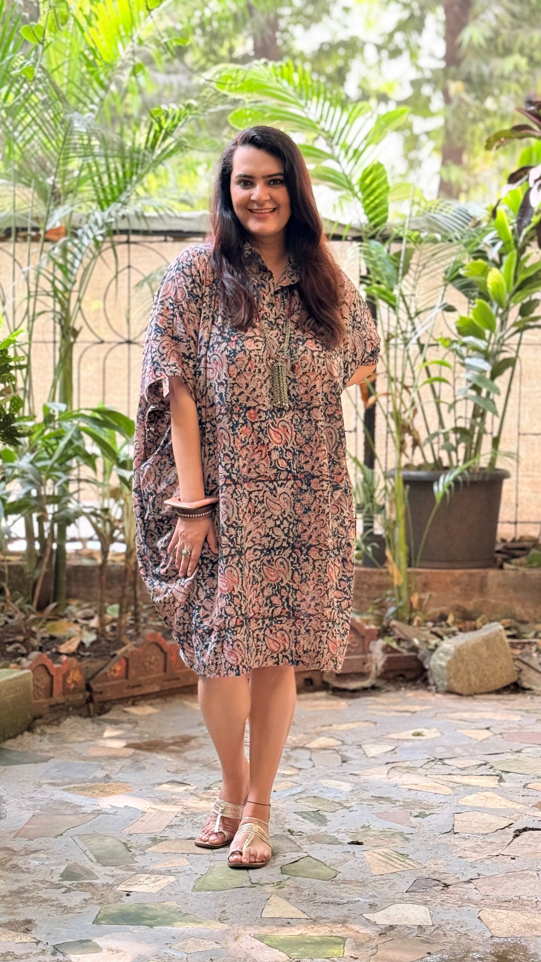 Kalamkari Cowl Dress