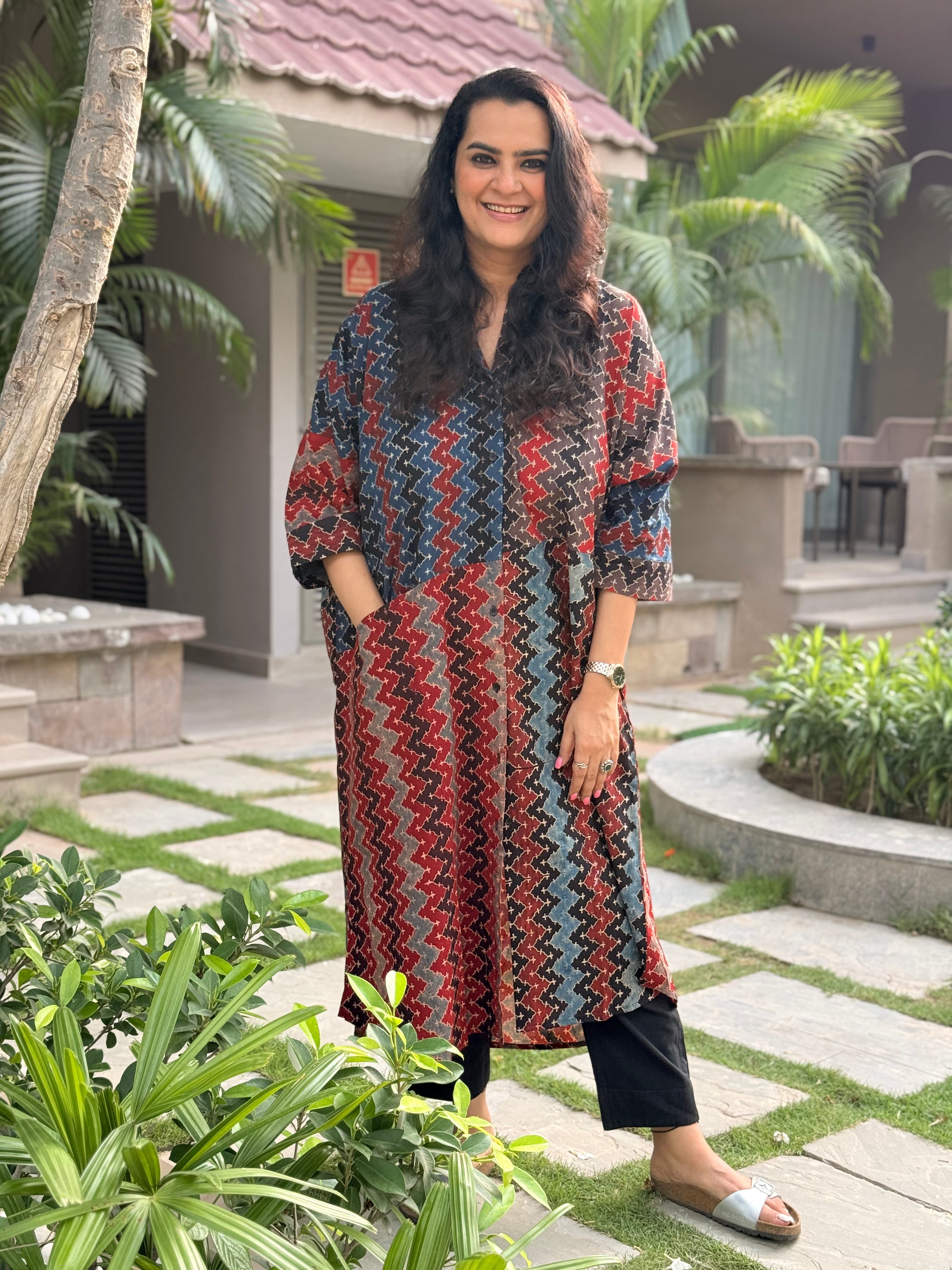 Ajrak Chevron Antifit Kurta