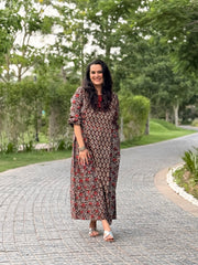 Saanjh Dress - Grey/Brown