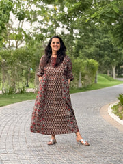 Saanjh Dress - Grey/Brown