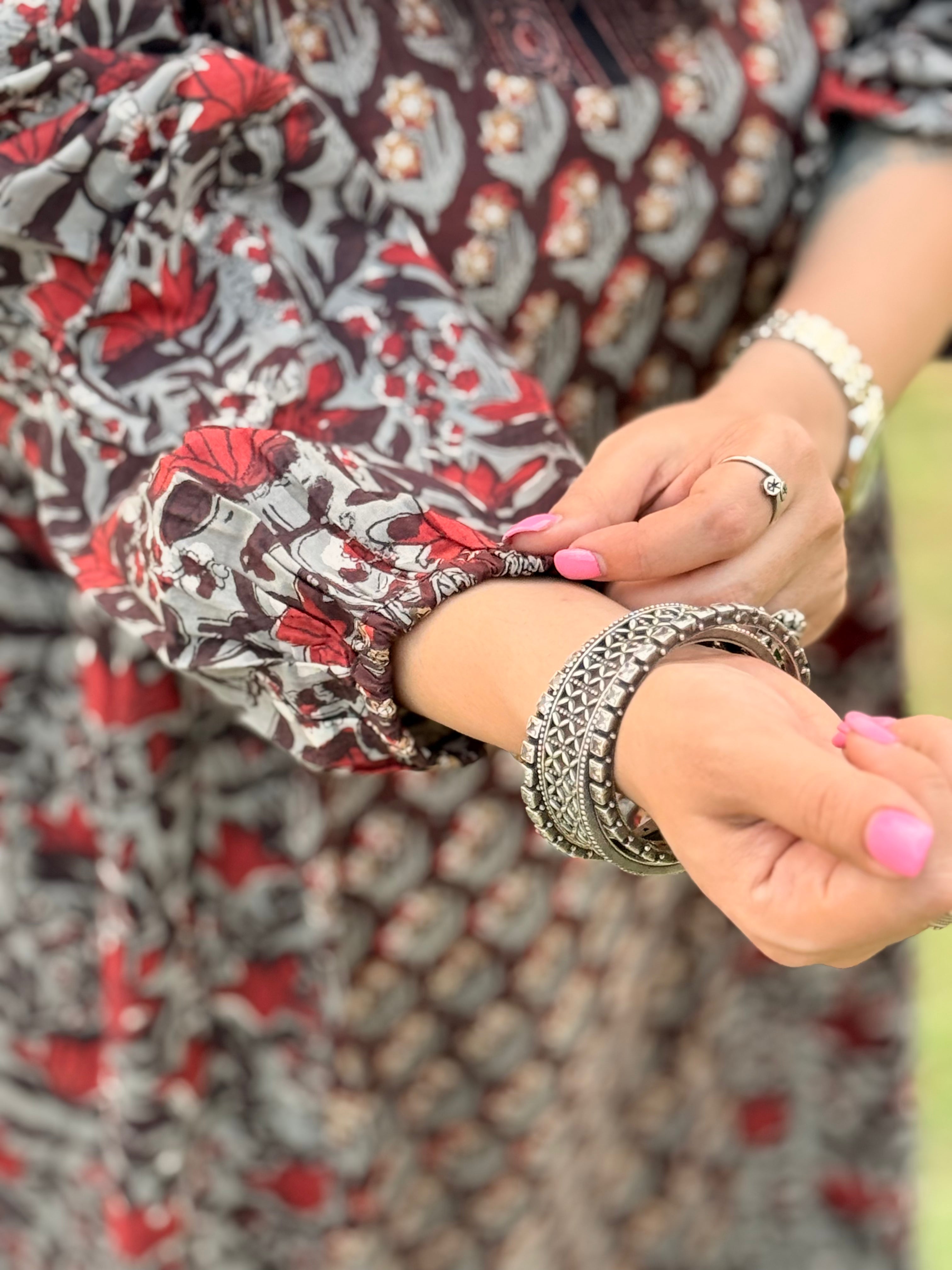 Saanjh Dress - Grey/Brown