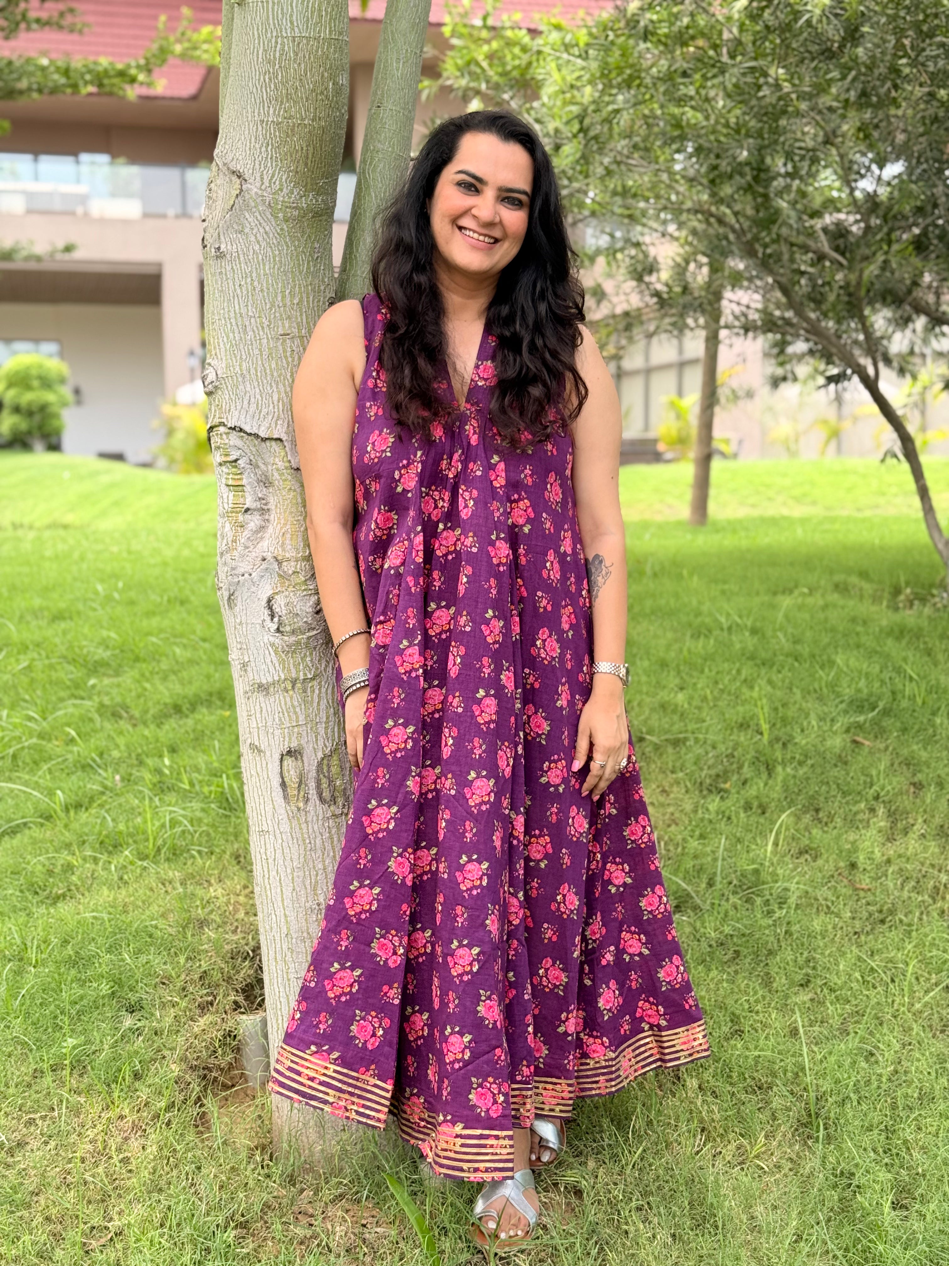 Surkh Dress - Purple (Made to Order)