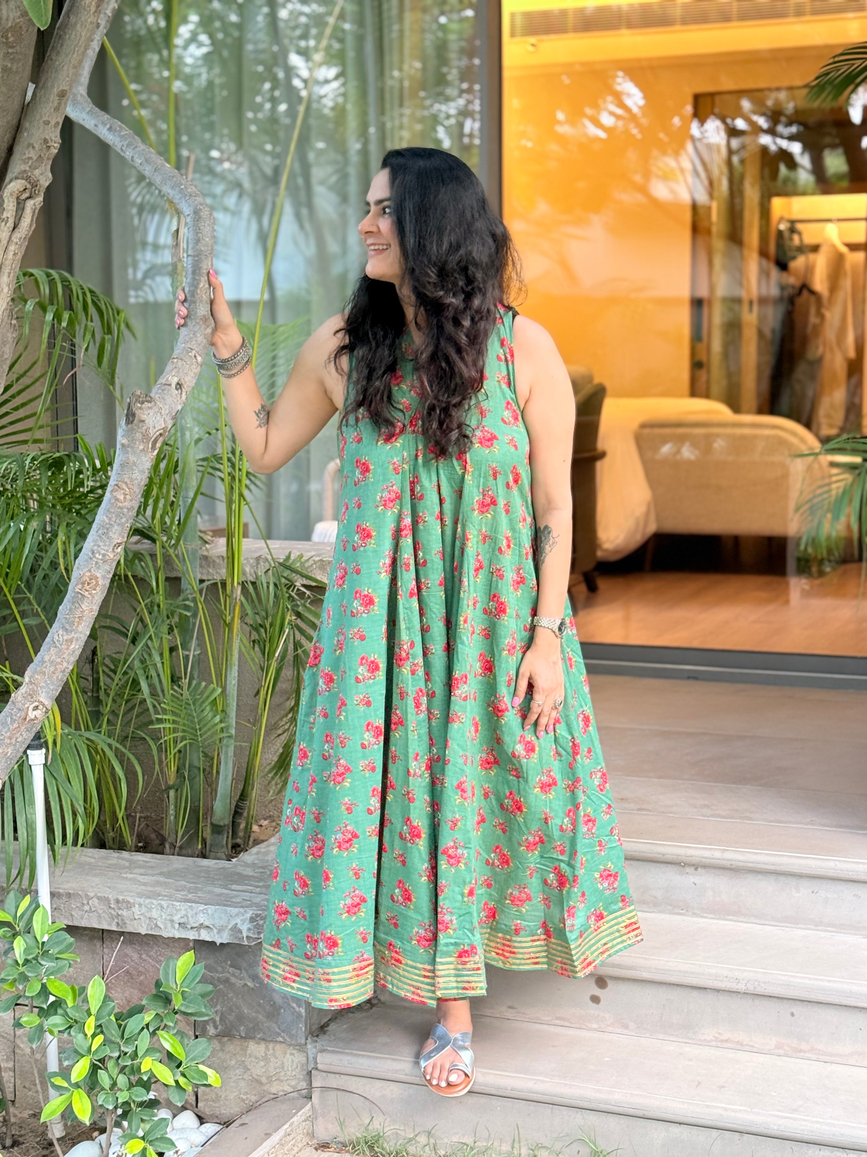 Surk Dress - Mint Floral (Made To Order)