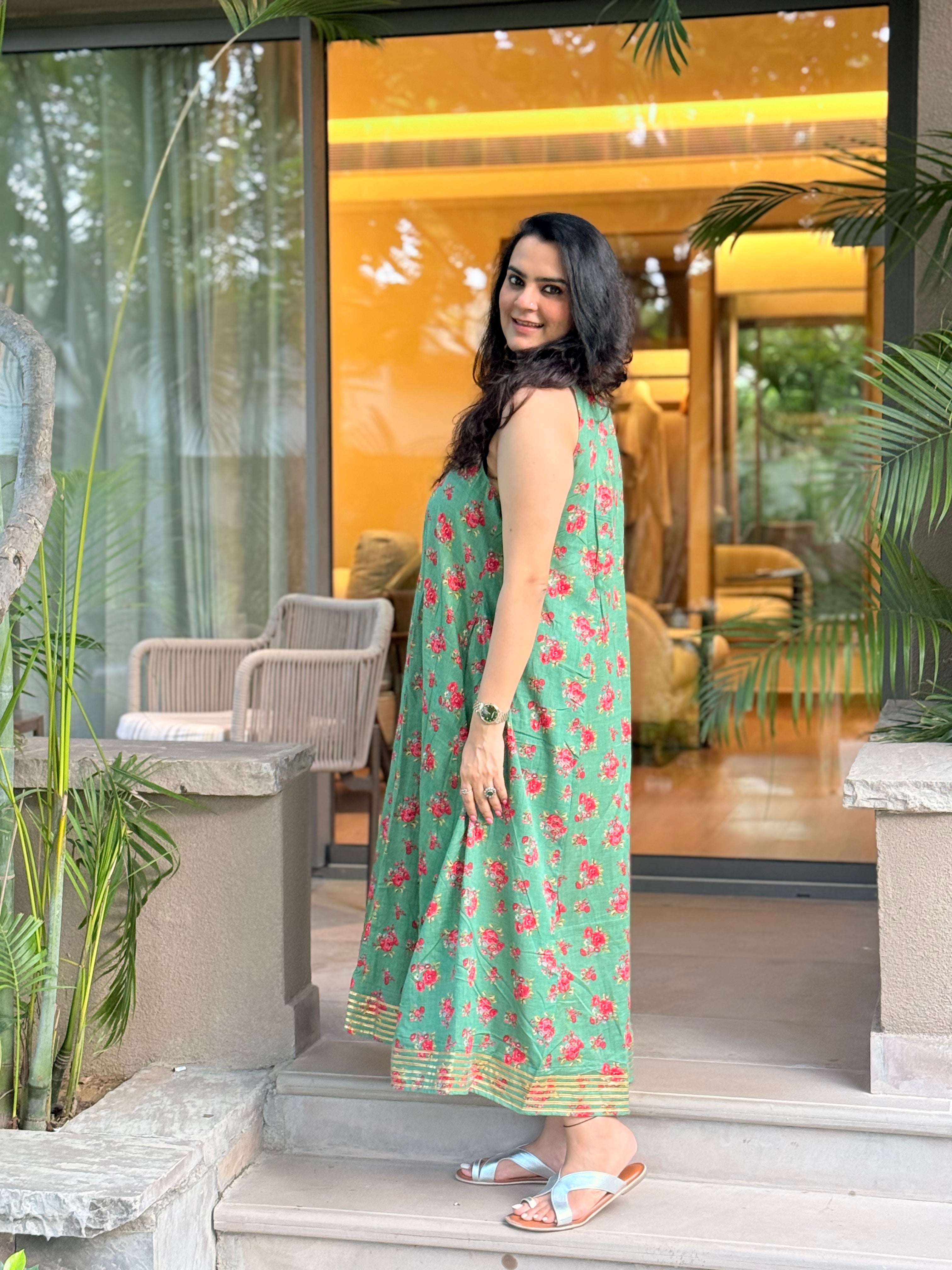 Surk Dress - Mint Floral (Made To Order)
