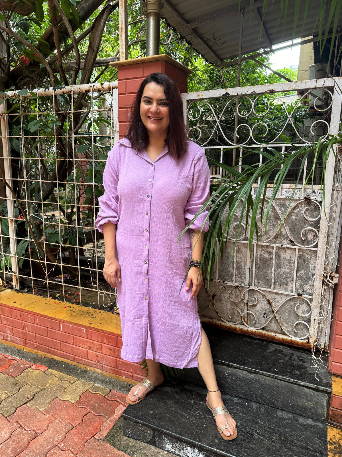 Gauze Shirt Dress