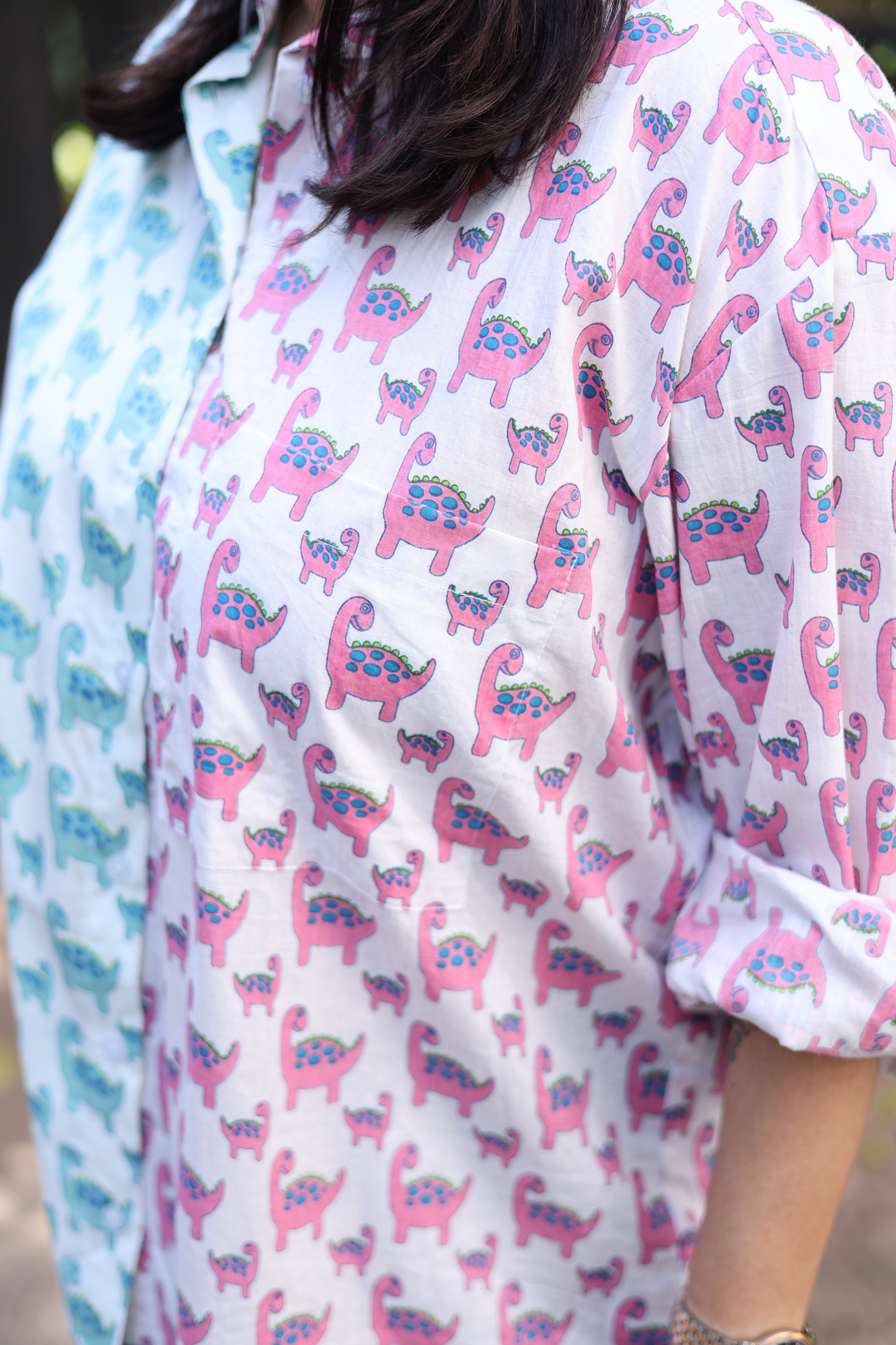 Dino Half & Half Oversized Shirt