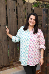 Dino Half & Half Oversized Shirt