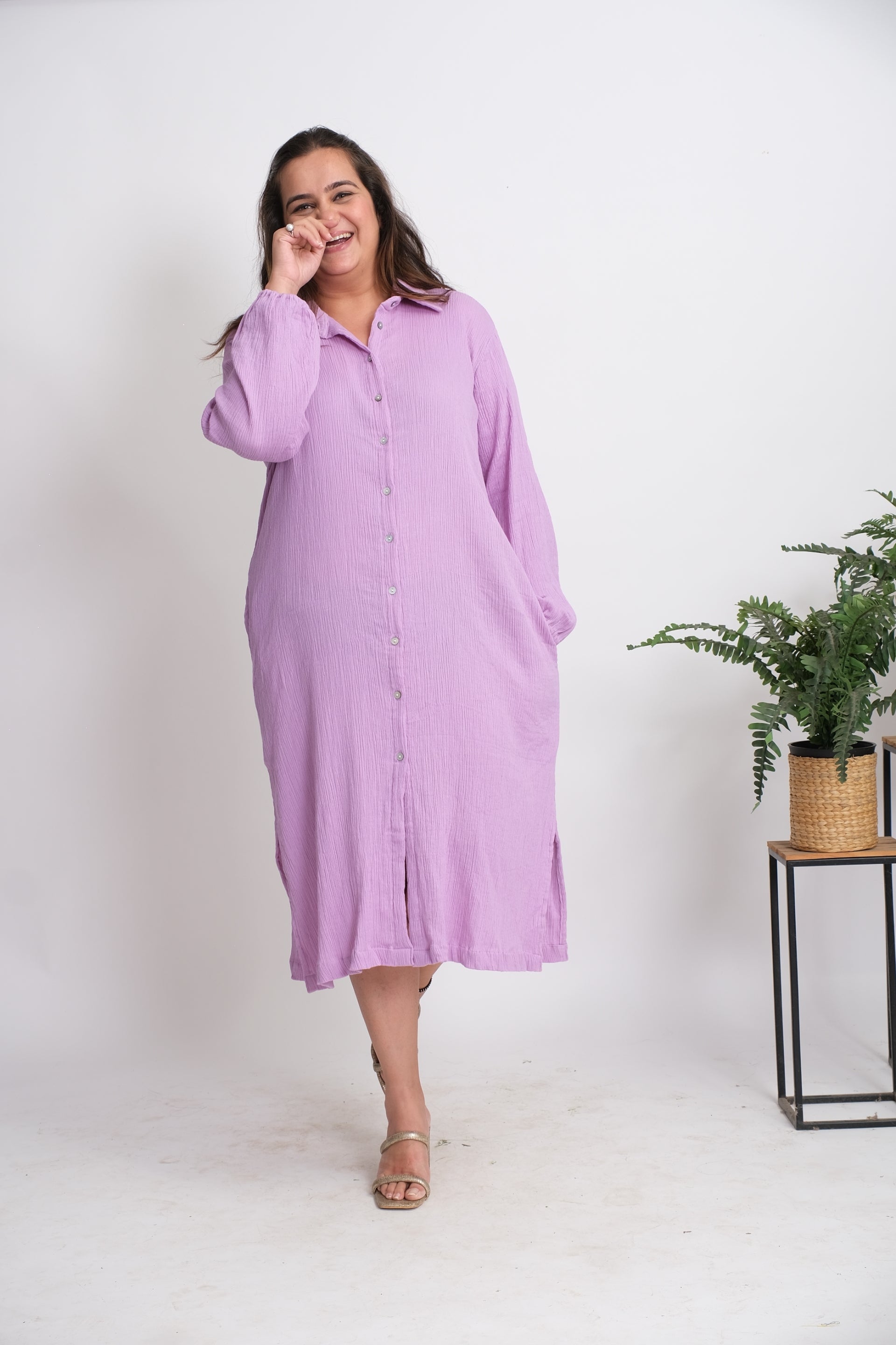 Gauze Shirt Dress
