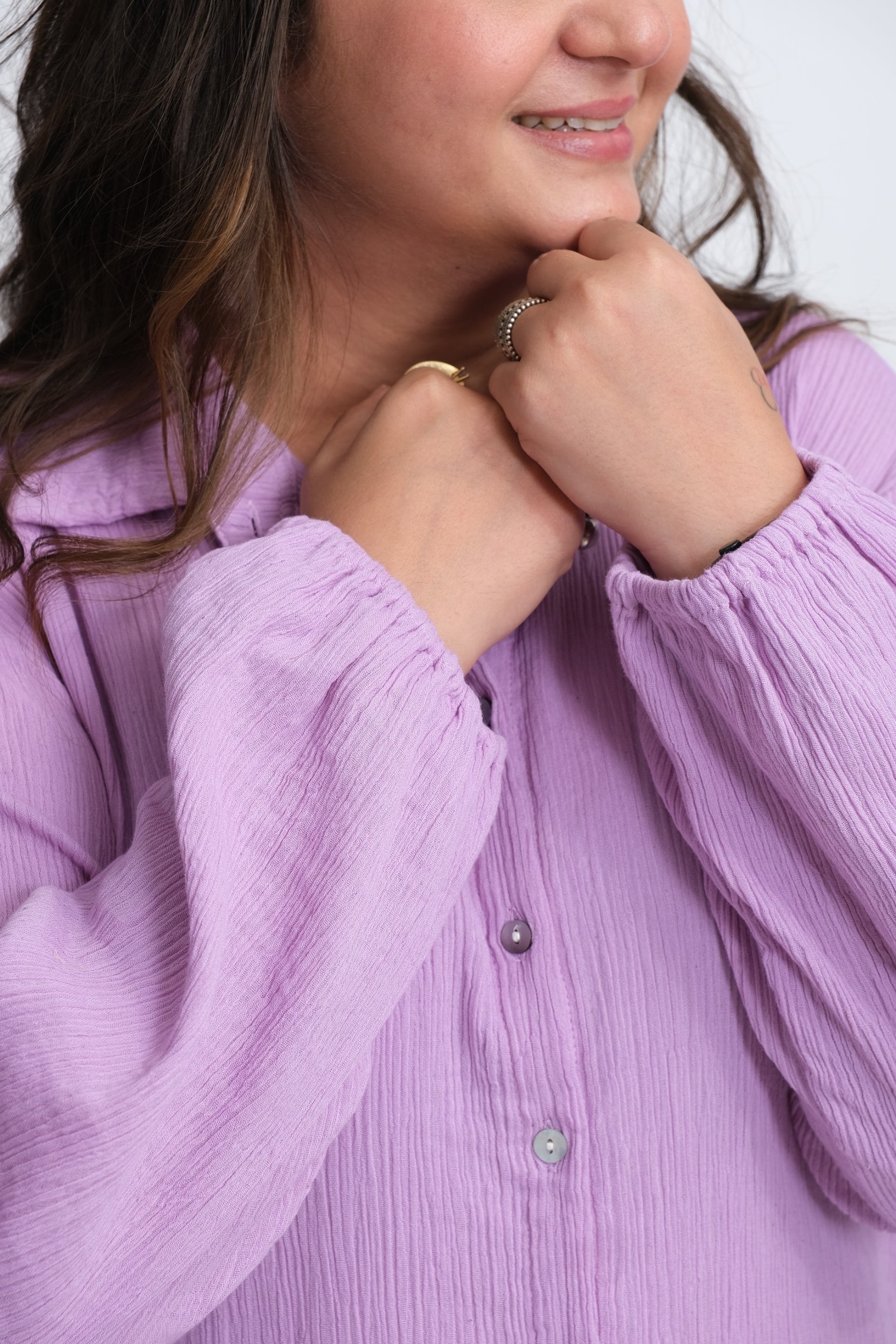 Gauze Shirt Dress